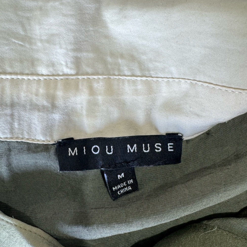 Olive and Cream Women's Button Down Shirt - Picture 3 of 3